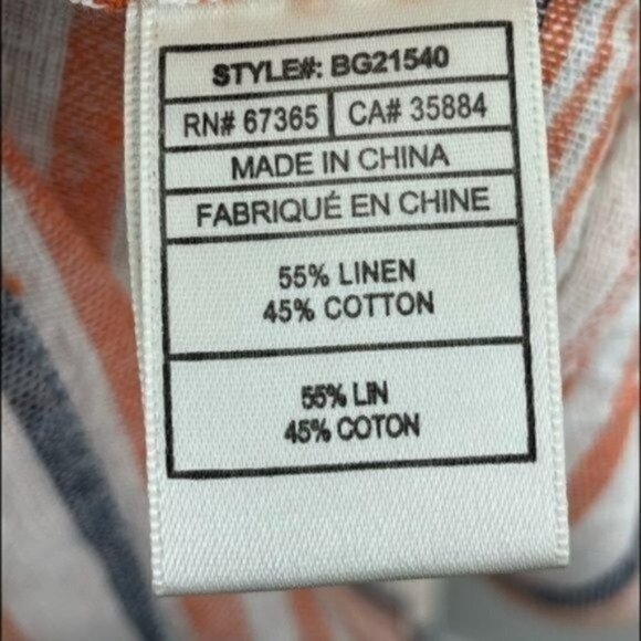 Bb Dakota Avery Striped linen blend draped Vest medium NWT Style # BG21540 - Picture 7 of 7